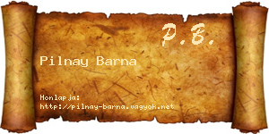 Pilnay Barna névjegykártya